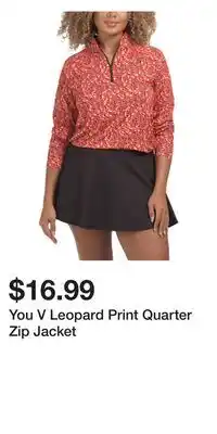TJ Maxx You V Leopard Print Quarter Zip Jacket offer