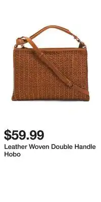 TJ Maxx Leather Woven Double Handle Hobo offer