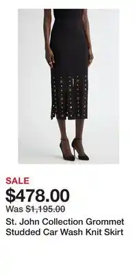 Nordstrom St. John Collection Grommet Studded Car Wash Knit Skirt offer