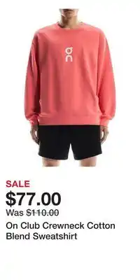 Nordstrom On Club Crewneck Cotton Blend Sweatshirt offer