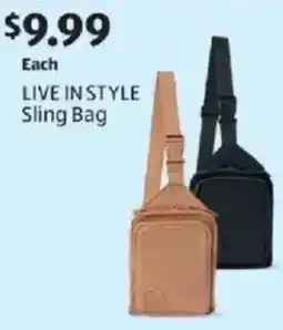 Aldi Live in style sling bag offer