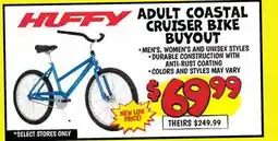 Ollie's ADULT COASTAL HUFFY CRUISER BIKE BUYOUT offer