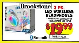 Ollie's Brookstone 2 PK. LED WIRELESS HEADPHONES offer