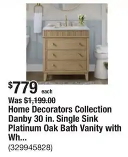 The Home Depot Home Decorators Collection Danby Single Sink Platinum Oak Bath Vanity with Wh... offer
