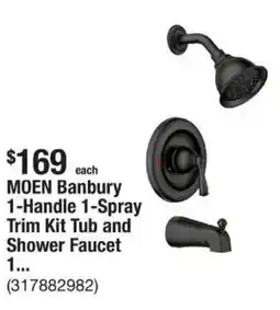 The Home Depot MOEN Banbury 1-Handle 1-Spray Trim Kit Tub and Shower Faucet 1... offer