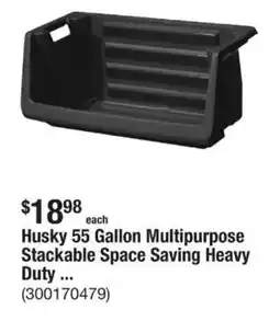 The Home Depot Husky 55 Gallon Multipurpose Stackable Space Saving Heavy Duty ... offer