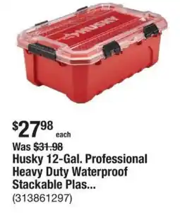 The Home Depot Husky 12-Gal. Professional Heavy Duty Waterproof Stackable Plas... offer