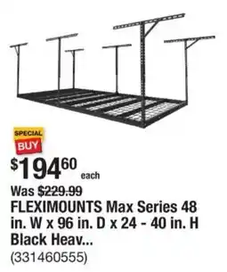 The Home Depot FLEXIMOUNTS Max Series 48 in. W x 96 in. D x 24 - 40 in. H Black Heav... offer