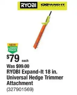 The Home Depot Ryobi expand-it 18 in. universal hedge trimmer attachment offer