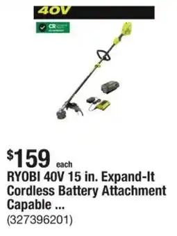The Home Depot RYOBI 40V Expand-It Cordless Battery Attachment Capable ... offer