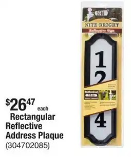 The Home Depot Rectangular reflective address plaque offer