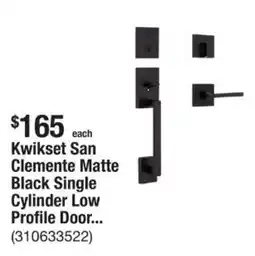 The Home Depot Kwikset San Clemente Matte Black Single Cylinder Low Profile Door... offer