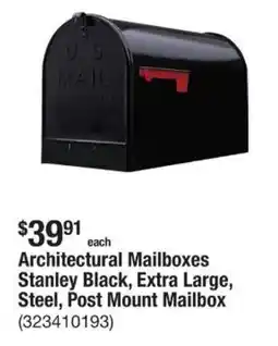 The Home Depot Architectural Mailboxes Stanley Black, Extra Large, Steel, Post Mount Mailbox offer