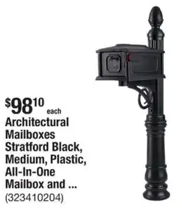 The Home Depot Architectural Mailboxes Stratford Black, Medium, Plastic, All-In-One mailbox and ... offer