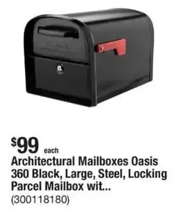 The Home Depot Architectural Mailboxes Oasis 360 Black, Large, Steel, Locking Parcel Mailbox wit... offer
