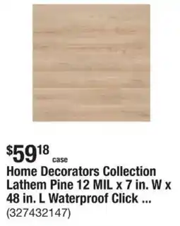 The Home Depot Home Decorators Collection Lathem Pine 12 MIL x 7 in. W x 48 in. L Waterproof Click ... offer