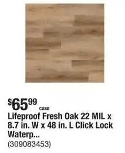 The Home Depot Lifeproof Fresh Oak 22 MIL x 8.7 in. W x 48 in. L Click Lock Waterp... offer