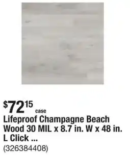 The Home Depot Lifeproof Champagne Beach Wood 30 MIL x 8.7 in. W x 48 in. L Click ... offer