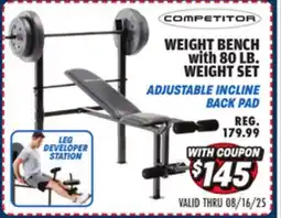 Big 5 Competitor Weight Bench with 80-lb. Weight Set offer