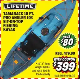 Big 5 Lifetime Tamarack Pro Angler 103 Sit-On-Top Fishing Kayak offer