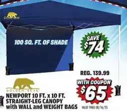 Big 5 Golden Bear Newport 10'x10' Straight-Leg Canopy with Wall offer