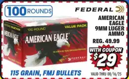 Big 5 Federal American Eagle 9mm Luger 100-Round Value Pack offer