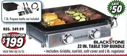 Big 5 Blackstone 22 Gas Tabletop 2-Burner Griddle Bundle offer