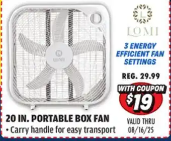 Big 5 LOMI 20 Portable Box Fan offer