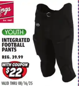Big 5 Rawlings Integrated Youth Football Pants offer