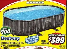 Big 5 Steel Pro MAX Power/Steel Pro MAX 16'x 10'x 42 Oval Swimming Pool offer