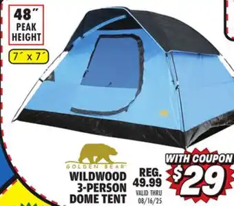 Big 5 Golden Bear Wildwood 3-Person Dome Tent offer
