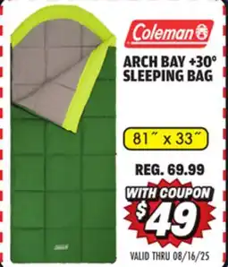 Big 5 Coleman Arch Bay 30°F Sleeping Bag offer