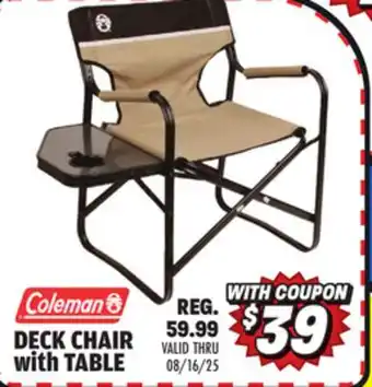 Big 5 Coleman Deck Chair with Table offer