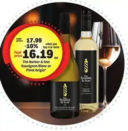 Meijer The Barber & Son Sauvignon Blanc or Pinot Grigio offer