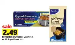 Meijer Reynolds Slow Cooker Liners 4 ct. or Air Fryer Liners 50 ct offer