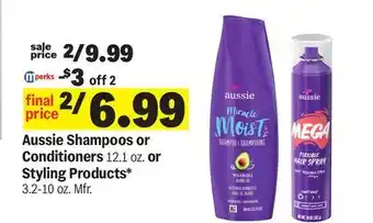 Meijer Aussie Shampoos or Conditioners 12.1 oz. or Styling Products* 3.2-10 oz offer