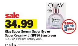 Meijer Olay Super Serum, Super Eye or Super Cream with SPF30 Sunscreen offer