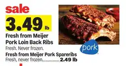 Meijer Fresh from Meijer Pork Loin Back Ribs offer