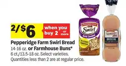 Meijer Pepperidge Farm Swirl Bread 14-16 oz. or Farmhouse Buns 6 ct./13.5-18 oz offer