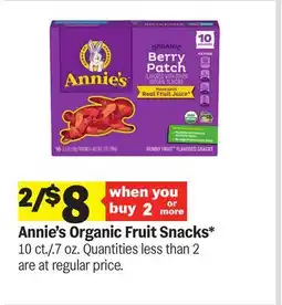 Meijer Annie's Organic Fruit Snacks offer