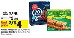 Meijer Nature Valley Bars 5-6 ct./4.45-9 oz. or Fiber One Bars* 4-6 ct./3.28-7 oz offer