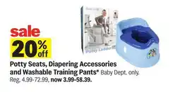 Meijer Potty Seats, Diapering Accessories and Washable Training Pants offer