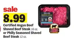 Meijer Certified Angus Beef Shaved Beef Steak 16 oz. or Philly Seasoned Shaved Beef Steak 12 oz offer