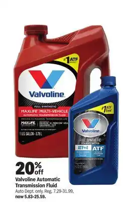 Meijer Valvoline Automatic Transmission Fluid offer