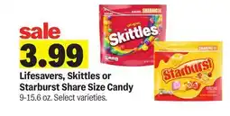 Meijer Lifesavers, Skittles or Starburst Share Size Candy offer