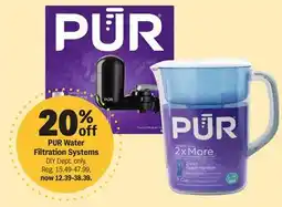 Meijer PUR Water Filtration Systems offer