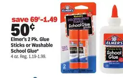 Meijer Elmer's 2 Pk. Glue Sticks or Washable School Glue offer
