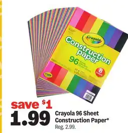 Meijer Crayola 96 Sheet Construction Paper offer
