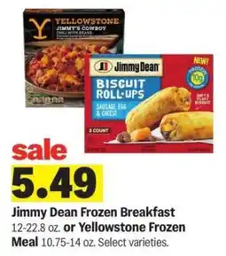 Meijer Jimmy Dean Frozen Breakfast or Yellowstone Frozen Meal offer