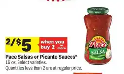 Meijer Pace Salsas or Picante Sauces offer
